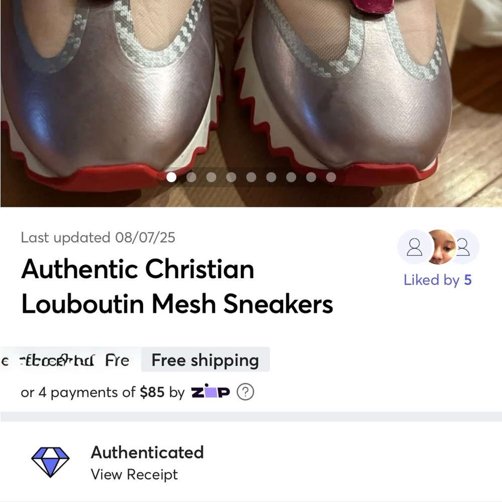 Christian Louboutin Kids Sneakers - Silver and Red